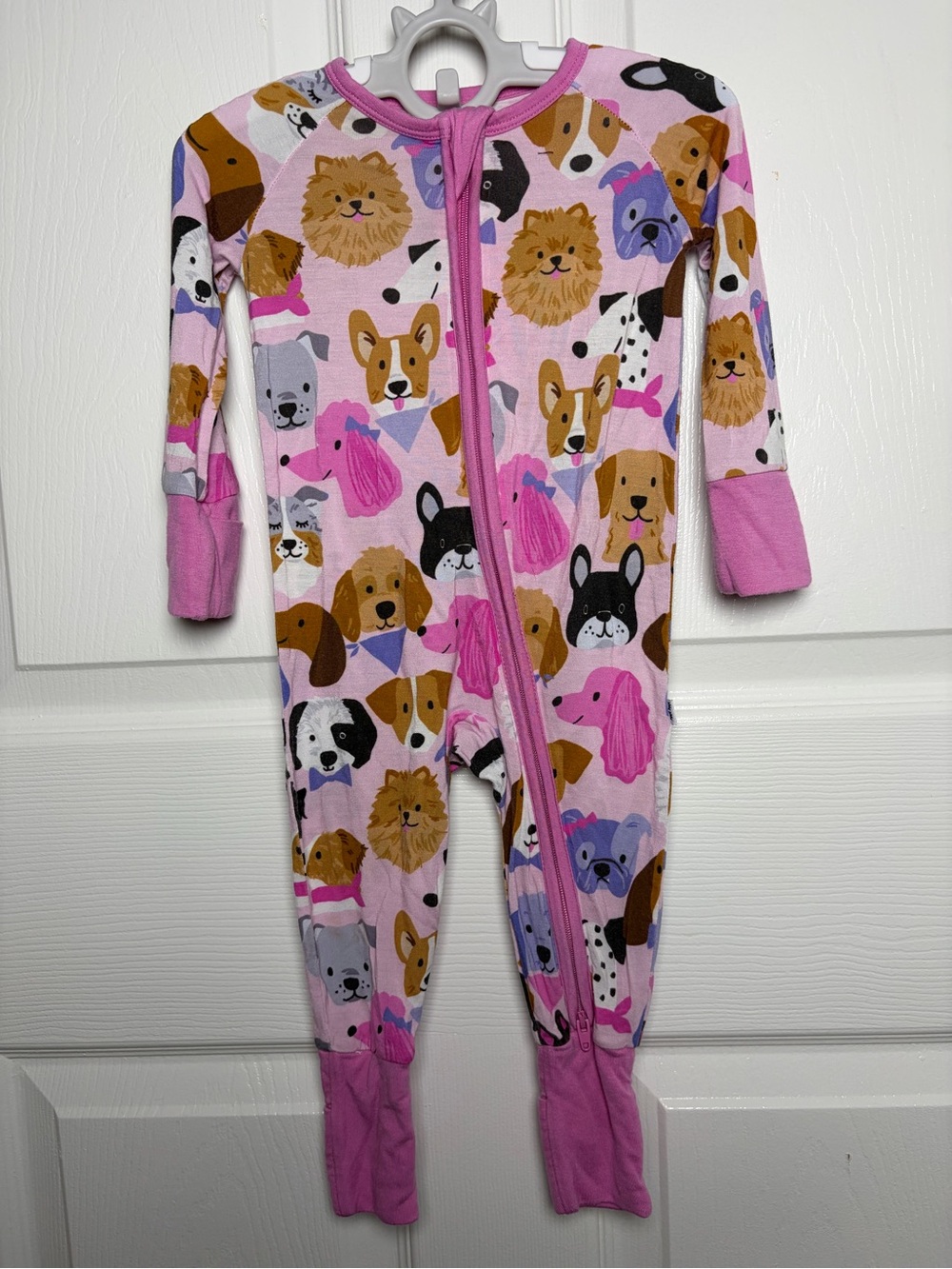 Little Sleepies Pink Puppy Parade Zippy Pajamas 3-6M Bamboo Dogs